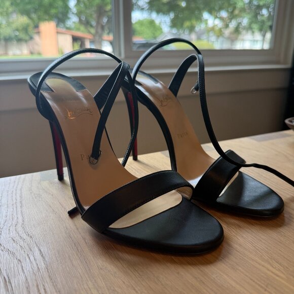 Brand New Christian Louboutin Loubigirl 100 MM Strappy sandal in Black Size 39 - Picture 1 of 7